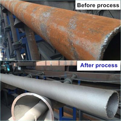 76m/S SPMn13 4x250 Kg/Min Steel Pipe Shot Blasting Machine