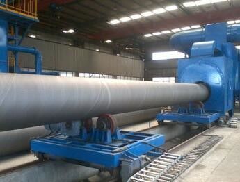 Automatic Shot Blasting Machine , Outer Wall / Internal Pipe Blasting Equipment