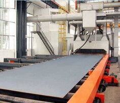 U - Steel Roller Conveyor Shot Blasting Machine Remove Oxide Layers / Welding Slag
